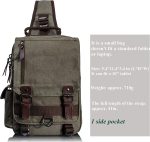 Leaper Canvas Messenger Bag Sling Bag Cross Body Bag Shoulder Bag Coffee, L - Image 2